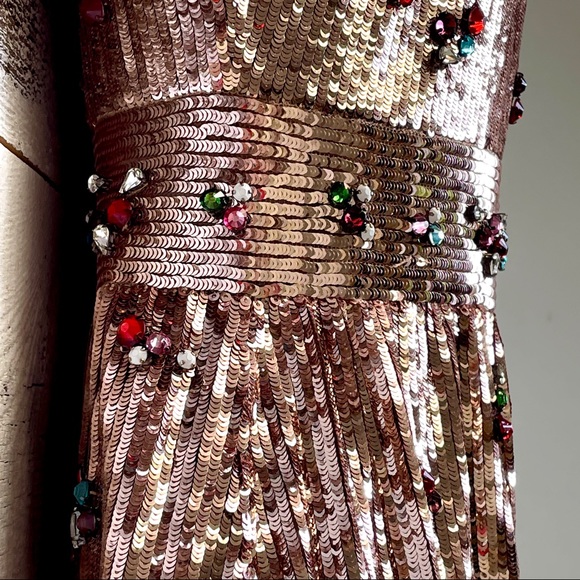 Gucci Pink Sequin Gem Bow Tie Dress Size 40 430500 - Picture 11 of 16